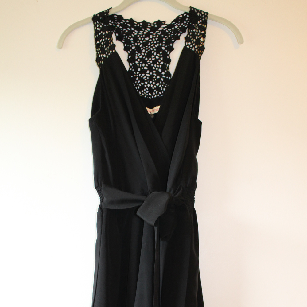 Rebecca Taylor black lace wrap dress